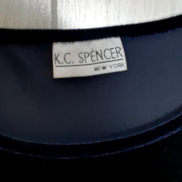 K.C. Spencer Midnight Blue Velvet SHort Sleeve Plus Size Dress Size 2X - Picture 2 of 4